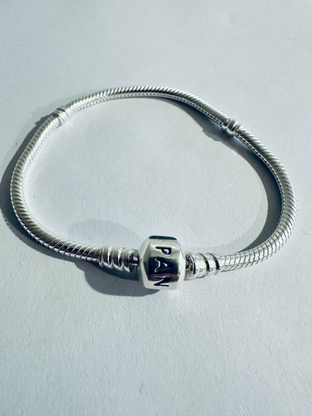 Pandora Moments Barrel Clasp Snake Chain Bracelet / Pandora Silver Charms - Picture 5 of 5